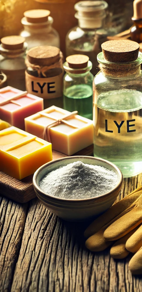 Ein Stück Seife auf einem Holzgestell, mit hellen und gelben Details.